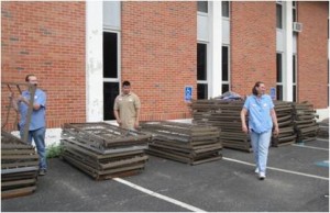The University of Central Missouri provided hundreds of beds, cots, and sets of bedding from a planned furniture replacement.