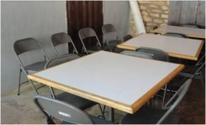 Surplus WSU tables create a new dining room at the Orphelinat Les Amis de Jesus, outside Port-au-Prince